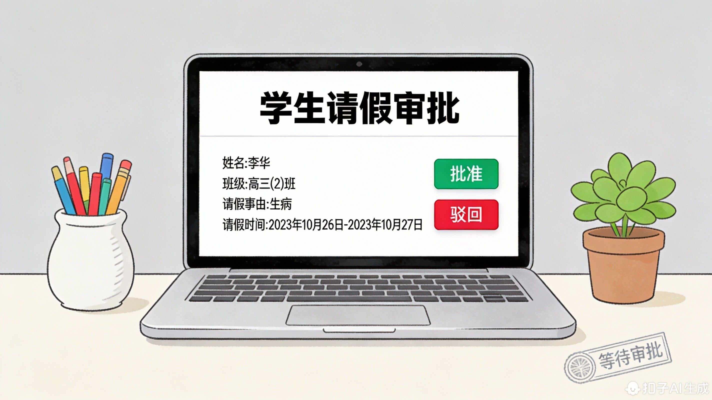 老師線(xiàn)上審批請假申請